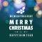 Merry christmas and newyear card with darkgreen background.