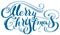 Merry Christmas ornate calligraphy text for greeting card