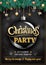 Merry christmas party and glass ball on dark background invitation theme concept. Happy holiday greeting banner and card design t