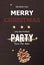 Merry christmas party invitation with conifer cone decoration