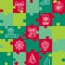 Merry Christmas pattern from puzzles. Jigsaw puzzle game.