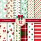 Merry Christmas pattern seamless collection. Red and green color