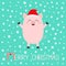 Merry Christmas. Pig piglet. Cute cartoon funny baby character. Hog swine sow animal. Santa hat. Chinise symbol of 2019 new year.