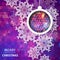 Merry Christmas polygonal background with snowflakes,