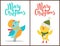 Merry Christmas Posters Congratulation from Birds