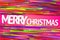 Merry Christmas Rainbow straight Line Glow Pink Background