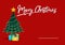 Merry Christmas Red Greeting Card Template Vector Illustration Handlettering Typography