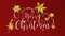 Merry Christmas red writing animation gold stars