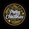 Merry Christmas Rustic Greeting Logo Black Gold