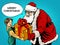 Merry Christmas Santa Claus gift gives the child