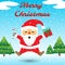 Merry Christmas - Santa Claus Jumping Among Snow