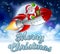 Merry Christmas Santa Claus Rocket Cartoon