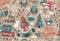 Merry Christmas seamless pattern with lovely elements. Vector illustration