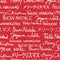 Merry Christmas seamless vector pattern in different languages. Text only Christmas greetings background in red and white with