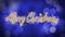 Merry Christmas shiny message on blue background, creative greeting, celebration