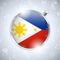 Merry Christmas Silver Ball with Flag Philippines