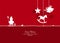 Merry Christmas - Simple Vector Greeting and Christmas Card Template in Red with Shapes