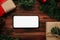 Merry christmas smartphone mockup template with christmas gifts decorations.