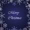 Merry christmas snow flake blue card