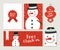 Merry Christmas snowman card and label set