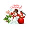 Merry Christmas snowman gifts vector icon