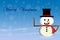 Merry Christmas snowman wintry background