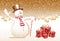 Merry christmas snowman xmas happy new year card c