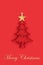 Merry Christmas Sparkling Red Bauble Tree Decoration