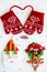 Merry Christmas Symbols - Letters, Red Knitted Mittens, Santa, D