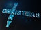 Merry Christmas text displayed on dark abstract illustrations cross words style