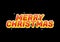 Merry Christmas text effect in red yellow color. black background