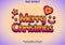 Merry christmas text effect in retro concept with star and love symbol