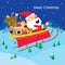 Merry Christmas Text Santa Gift Dogs Fun Enjoy Cartoon Vector