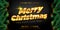 Merry christmas text, shiny gold christmas style editable text effect