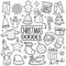 Merry Christmas Traditional doodle icon hand draw set