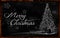 Merry Christmas tree Drawing on blackboard