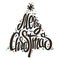 Merry Christmas tree handmade lettering