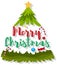 Merry christmas tree icon