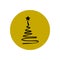 Merry christmas tree icon on gold vector background.