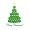 Merry christmas tree, kids and children vector logo