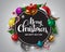 Merry christmas vector banner. Merry christmas greetings card with circle frame for text and messages.