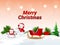 Merry christmas vector illustration santa clous , snowballs and gifts