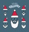 Merry christmas vector with santa beards