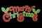 Merry Christmas Wall Hanging Decoration Isolated on Black Background