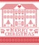 Merry Christmas Winter Nordic style and inspired by Scandinavian Christmas pattern in cross stitch including gingerbread house