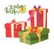 Merry Christmas Wrapped Xmas Presents Boxes Icons