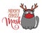 Merry Christmask Christmas Mask with cute gray cat - Awareness lettering phrase.