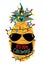 Merry Christmask - Pineapple Christmas tree in face mask.