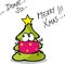 Merry Covid Christmas Tree Decorated with Face Mask Vector
