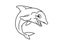 Merry dolphin illustration coloring pages